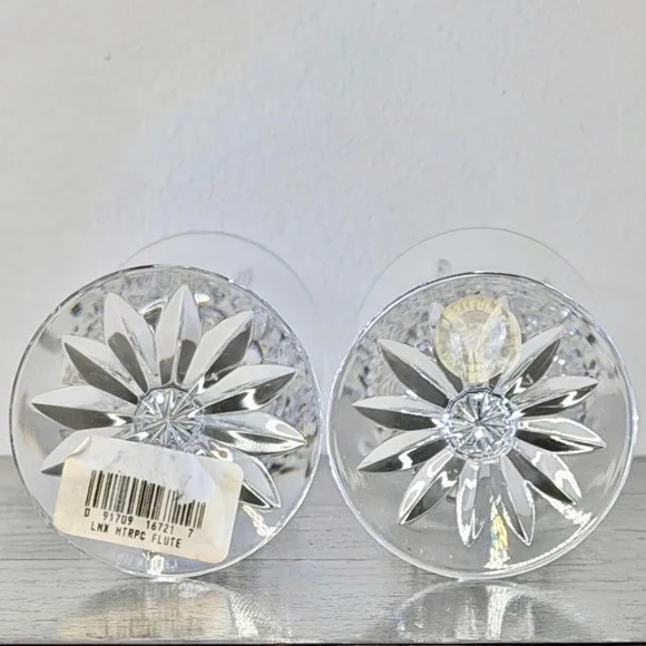 Lenox Masterpiece Collection Crystal Champagne Flutes Set of 4 Clear Home 9.25" - Picture 3 of 11